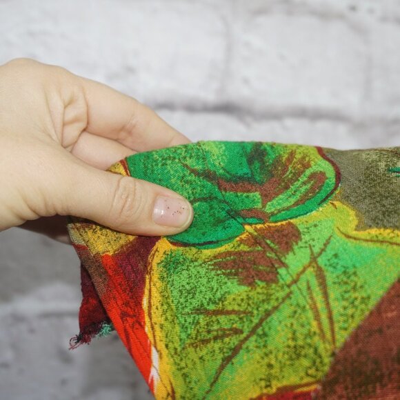 Vintage 80s Leaf Button Down Belted Midi Dress Medium - Picture 5 of 12